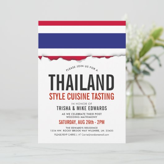 Cuisine thaïlandaise | Invitation blanc du drapeau (Debout devant)