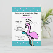 Cuisine Thème Nuptiale Douche Invitation — Flamant (Debout devant)
