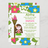 Cuisine tropicale hula invitation à la fête d'anni (Devant / Derrière)