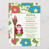 Cuisine tropicale hula invitation à la fête d'anni (Devant / Derrière)