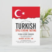 Cuisine turque | Invitation blanc du drapeau du pa (Debout devant)