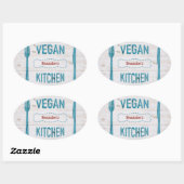 Cuisine végétale Stickers Ovale personnalisés (Feuille)