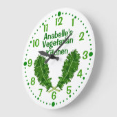 Cuisine végétarienne de Kale personnalisée Horloge (Angle)