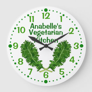 Cuisine végétarienne de Kale personnalisée Horloge