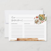 Cuisine vertes Ustensiles Aquarelle Carte Recette (Devant)