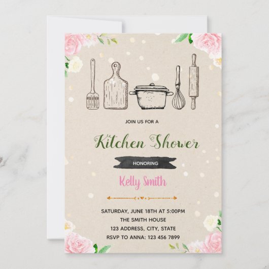 Cuisine vintage nuptiale invitation (Devant)