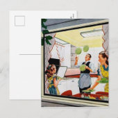 Cuisine vintage rétro Cuisine familiale Carte post (Devant / Derrière)