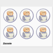 CUISINER CHAT Stickers grand rond (Feuille)