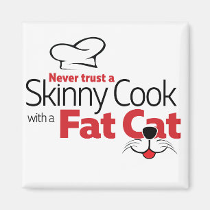 Cuisinier avec le gros chat - aimant