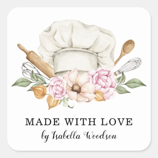 Cuisinier De Pâtisserie Baker Outils Du Étiquette  (Devant)