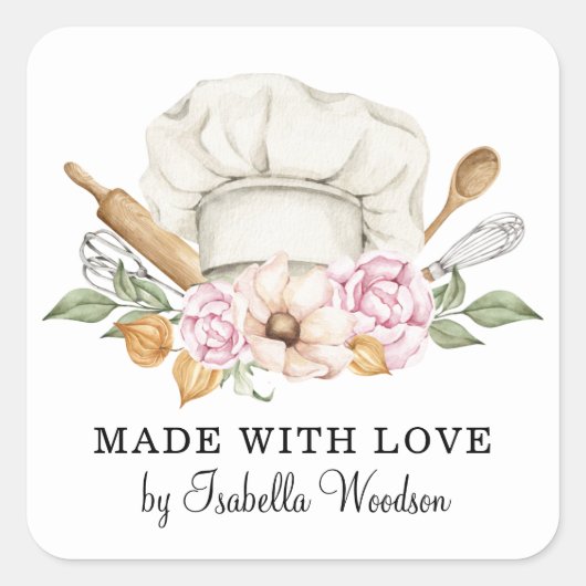 Cuisinier De Pâtisserie Baker Outils Du Étiquette  (Devant)