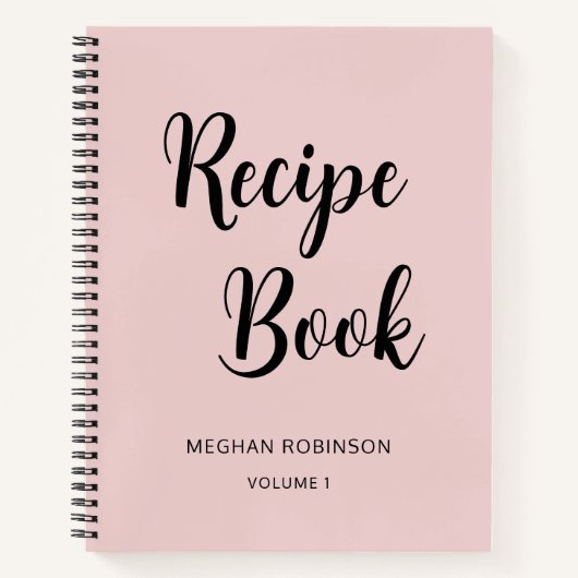 Cuisinier Monogrammé Rose Féminin Carnet de Recett (Devant)