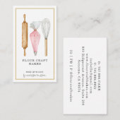 Cuisinier pâtissier Carte de visite d'ustensiles d (Devant / Derrière)