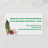 Cuisinier végétalien de ligne carte de visite (Dos)