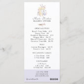 Cuisinière Chef Aquarelle Menu Plat Prix (Dos)