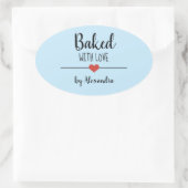 Cuit avec amour bleu clair nom autocollant de coeu (Sac)