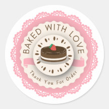 Cuit avec Amour Merci pour le sticker rond de comm