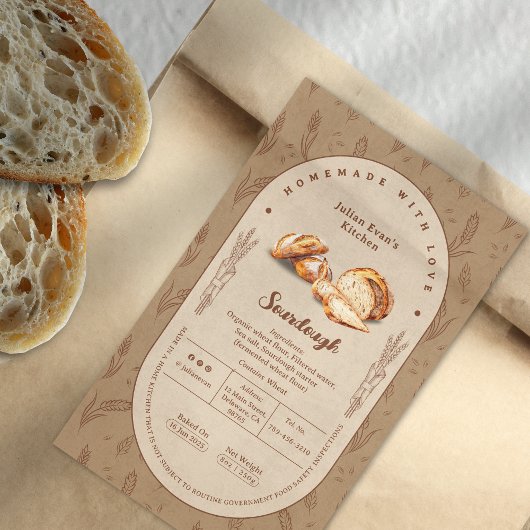 Cuit Avec Amour Sourdough Cottage Étiquette de la