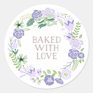 Cuit avec la couronne de fleurs d'amour Stickers
