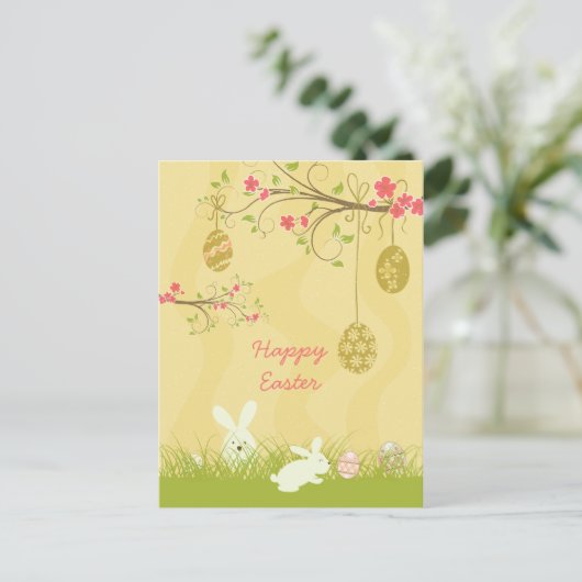 Cuite lapine & oeuf carte postale de Pâques (Debout devant)