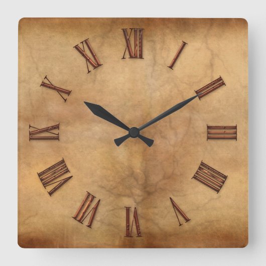 Cuivre 2D sur effet parchemin horloge d'art modern (Recto)