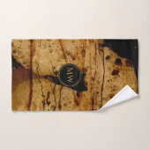 Cuivre Abstrait Et Monogramme Noir (Serviette à main)