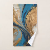 Cuivre atténué et marbre bleu abstrait (Serviette à main)