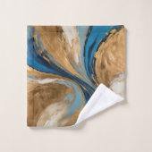 Cuivre atténué et marbre bleu abstrait (Gant de toilette)
