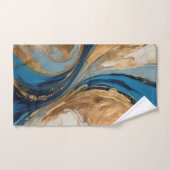 Cuivre atténué et marbre bleu abstrait (Serviette à main)