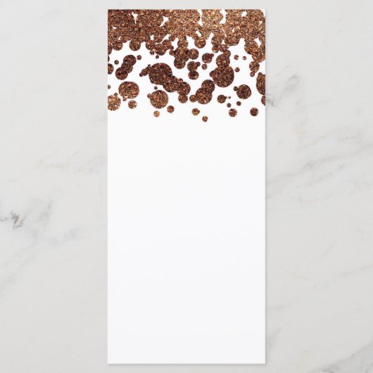 Cuivre Bronze Moderne Glamor Confetti Menu (Dos)