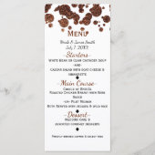 Cuivre Bronze Moderne Glamor Confetti Menu (Devant)