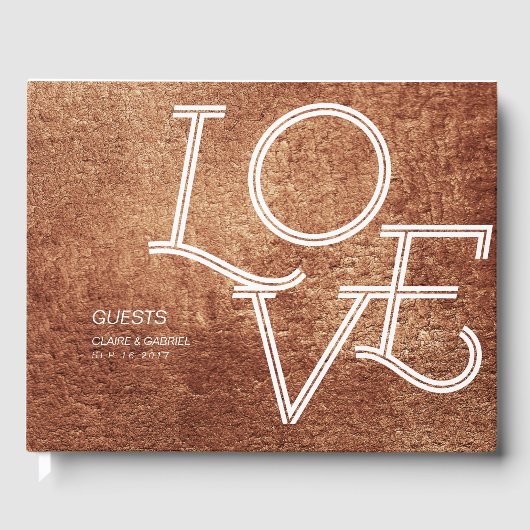 Cuivre couleur amour moderne simple mariage livre  (Recto)