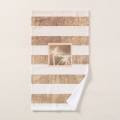 Cuivre et crème Tropical Palmiers Sparkle Chic (Serviette à main)