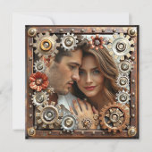 Cuivre et Faire-part de mariage en vapeur d'argent (Devant)