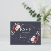 Cuivre Géométrique Bourgogne Bleu Non Menu RSVP (Debout devant)