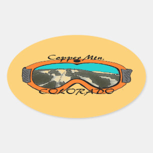 Cuivre Mtn Colorado orange goggle autocollant
