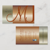 Cuivre/nickelé Carte de visite monogramme (Devant / Derrière)