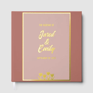 Cuivre Penny Floral Mariage Foil Livre d'Invité
