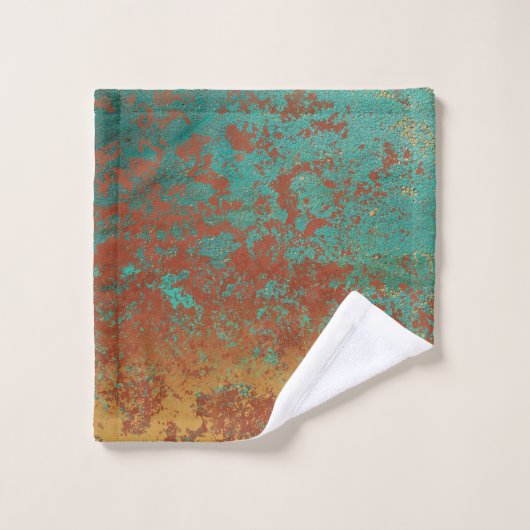 Cuivre Turquoise Bleu Orange Texture Brown (Gant de toilette)