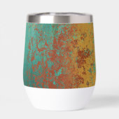 Cuivre Turquoise Texture métallique Monogramme ini (Arrière)