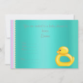CUL DUCKS BABY SHOWER INVITATION AQUA GREEN (Dos)