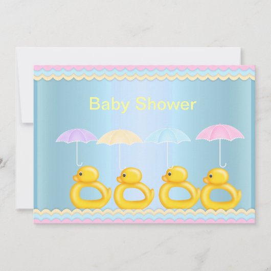 CUL DUCKS BABY SHOWER INVITATION BLEU (Devant)
