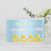 CUL DUCKS BABY SHOWER INVITATION BLEU (Debout devant)