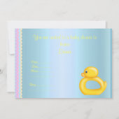 CUL DUCKS BABY SHOWER INVITATION BLEU (Dos)