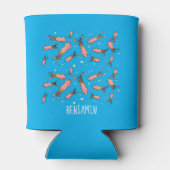 Cula funny pink squid cartoon pattern blikjeskoeler (Achterkant)