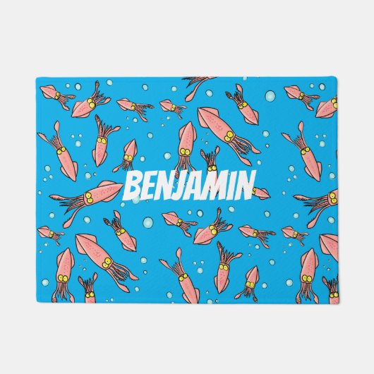 Cula funny pink squid cartoon pattern deurmat (Voorkant)