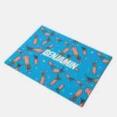 Cula funny pink squid cartoon pattern deurmat (Schuin)