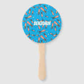 Cula funny pink squid cartoon pattern handwaaier (Voorkant)