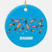 Cula funny pink squid cartoon pattern keramisch ornament (Achterkant)