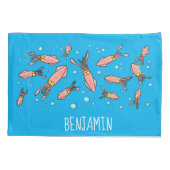 Cula funny pink squid cartoon pattern kussensloop (Achterkant)